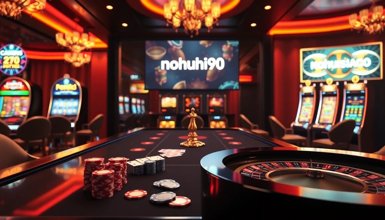 Engaging online gambling experience at https://nohu90.social/ with colorful casino elements and excitement.