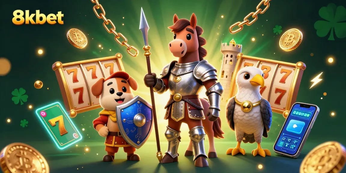Experience thrilling wins at 8kbet with captivating slot games amidst dynamic, vibrant casino elements.