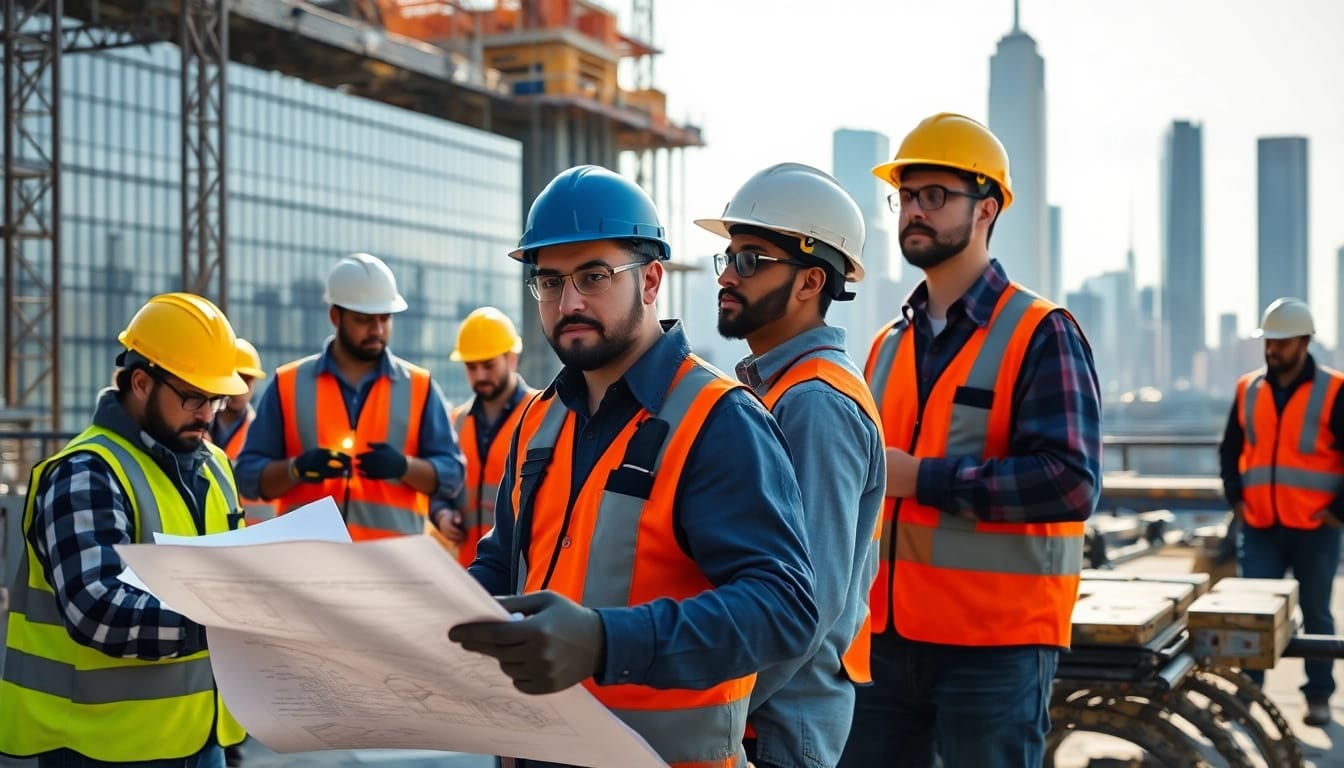 New York Commercial General Contractor supervising a busy construction site in NYC.