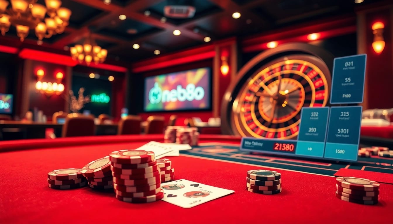 Experience the excitement of gaming at https://net88.wtf/ with poker chips and a spinning roulette wheel.