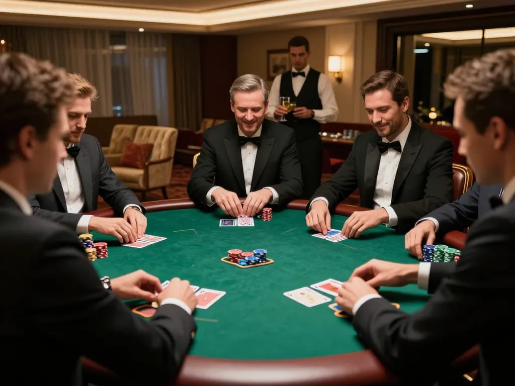 Engage in high-stakes poker at 5699 link mới in a luxurious casino setting with attentive players.