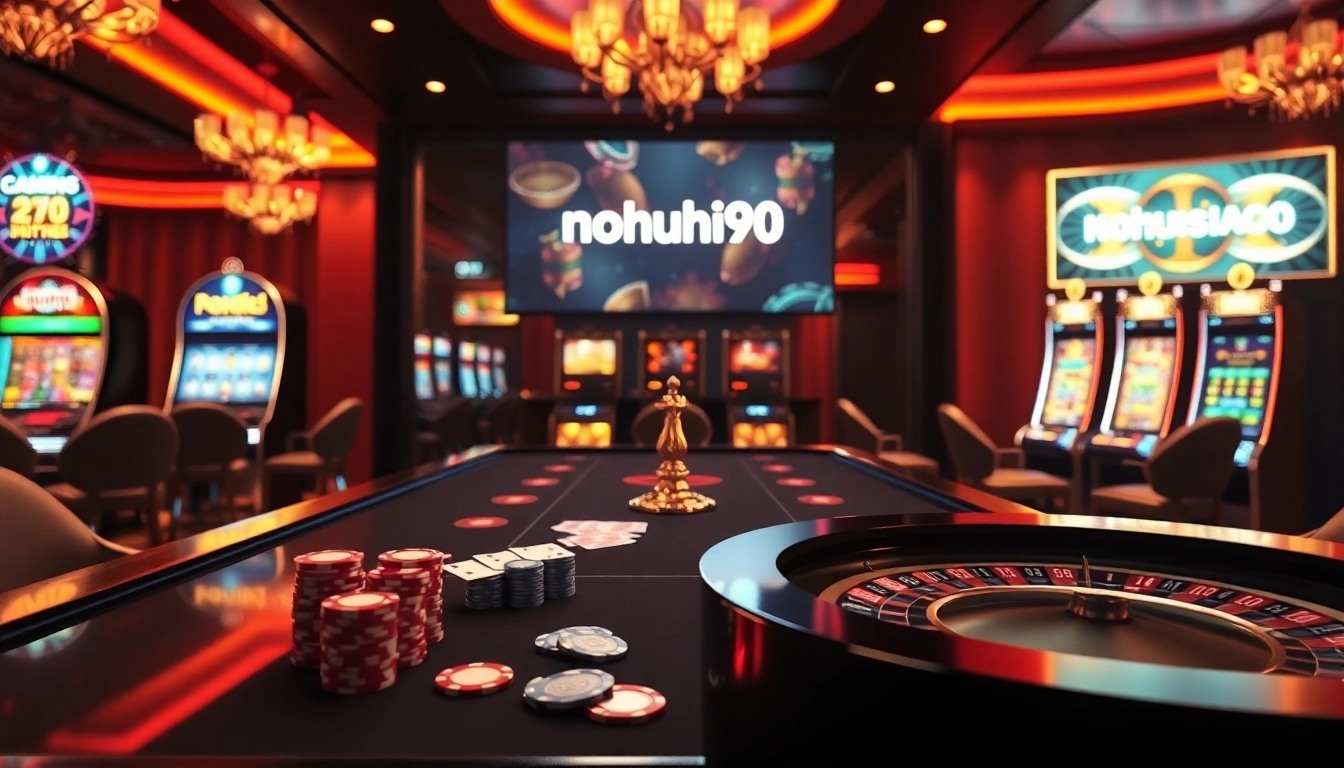 Engaging online gambling experience at https://nohu90.social/ with colorful casino elements and excitement.
