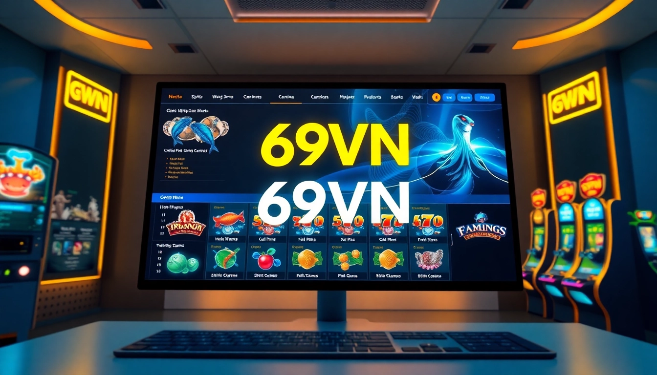 Engaging online casino interface of https://69vn.day/ showcasing various betting options and a luxurious atmosphere.