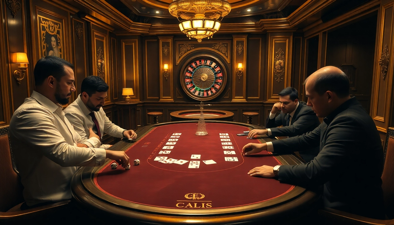 Experience Truyên ma themed gambling excitement at a luxury casino poker table with dramatic lighting and engaging players.