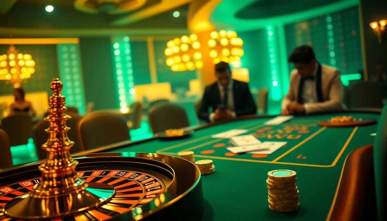 Gamblers strategizing at the poker table representing https://go88app.cn.com/ with vibrant neon lights.