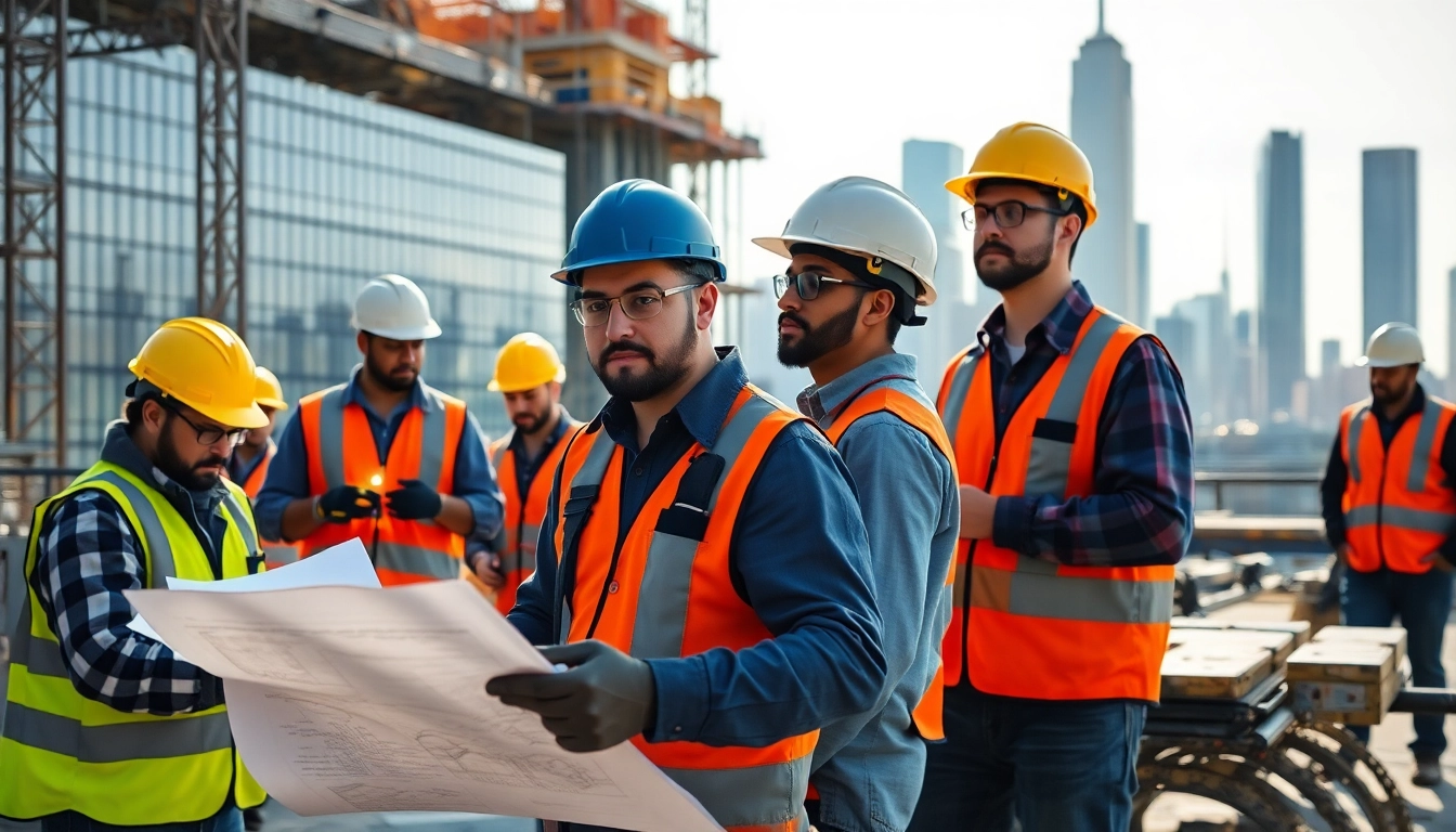 New York Commercial General Contractor supervising a busy construction site in NYC.
