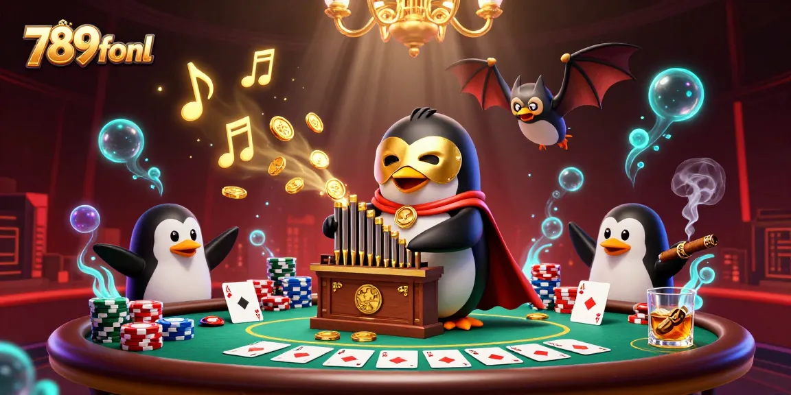 Experience exciting gaming with 789fonl as the penguin maestro plays captivating tunes.