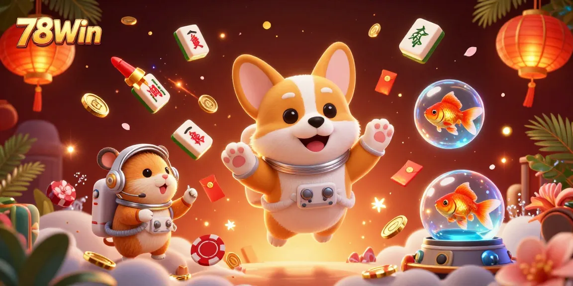 Experience thrilling gaming adventures with 78Win, featuring vibrant casino visuals and fun characters.