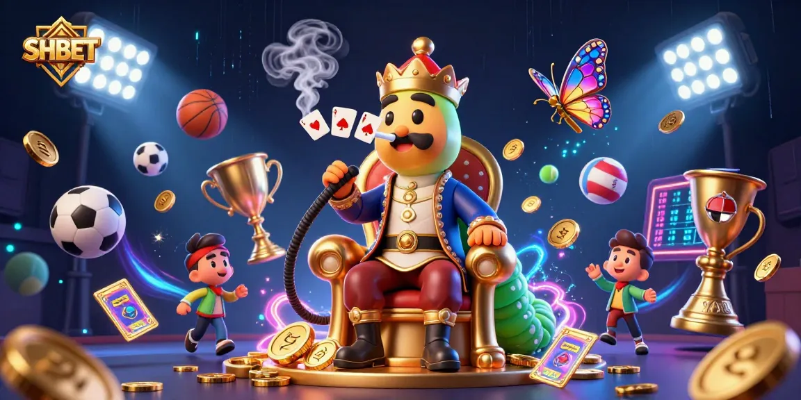 SHBET captures the excitement of gambling with vibrant casino-themed visuals, dynamic sports elements, and rich details.