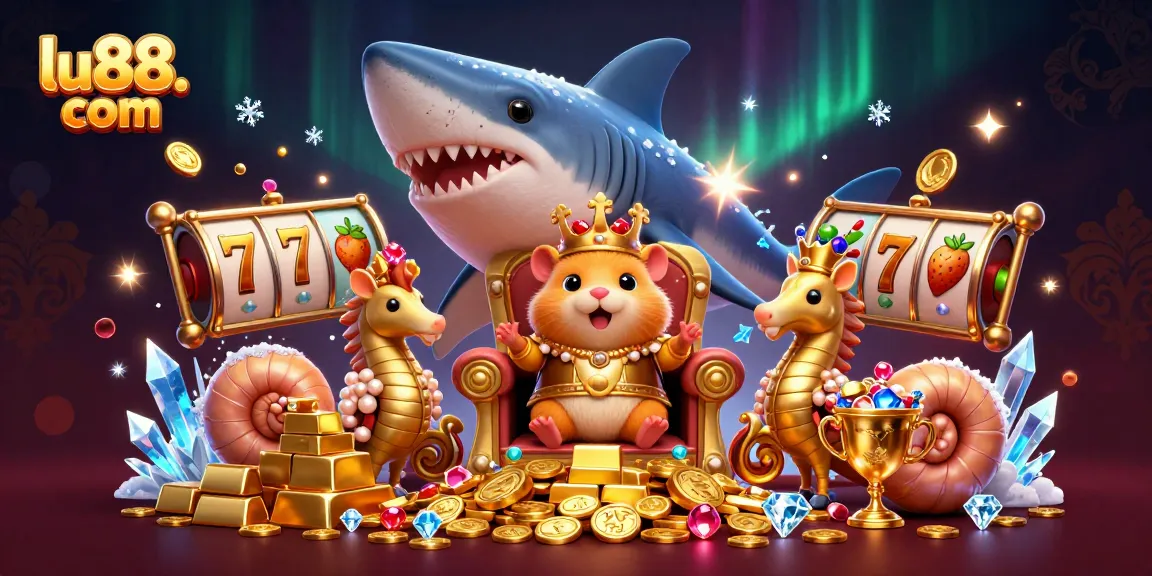 Spin the reels and win with lu88. com in this vibrant 3D casino scene featuring gold treasures and adventure.
