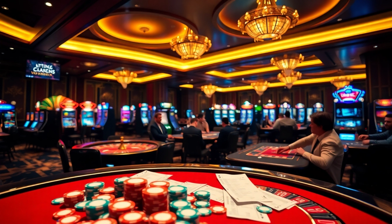 Gambling excitement at UU88 casino with vibrant gaming tables, poker chips, and enthusiastic players.