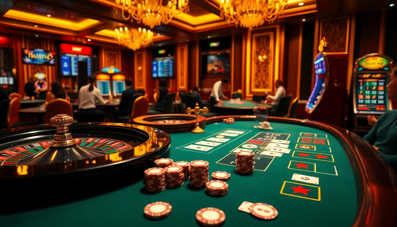 Experience thrilling gaming at Trang chủ S8 with dynamic casino tables and vibrant slot machines.
