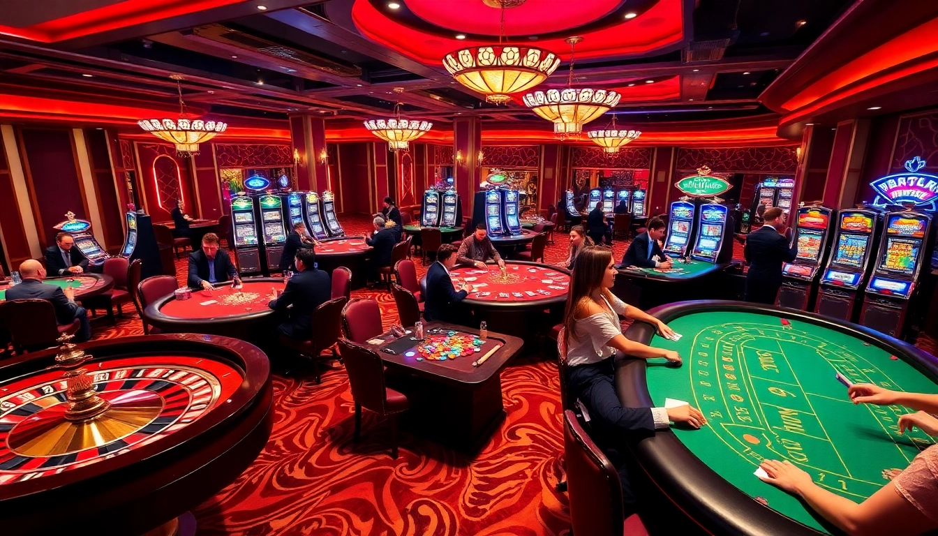 Exciting casino action at https://789p.gives/, featuring poker players and spinning roulette.
