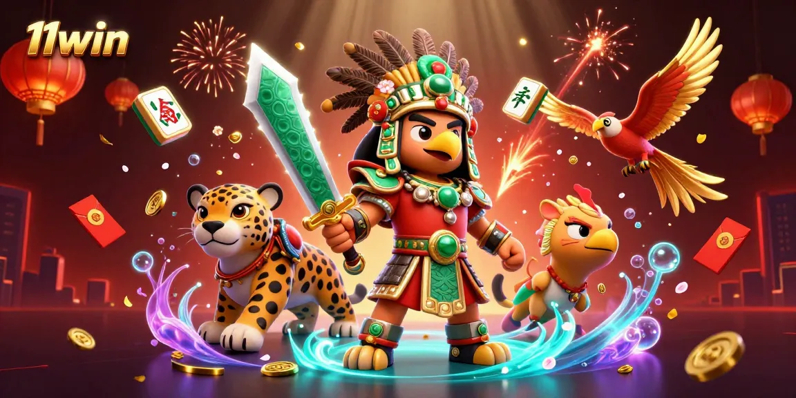 Engage in thrilling gameplay with 11win featuring Aztec-inspired characters and vibrant casino elements